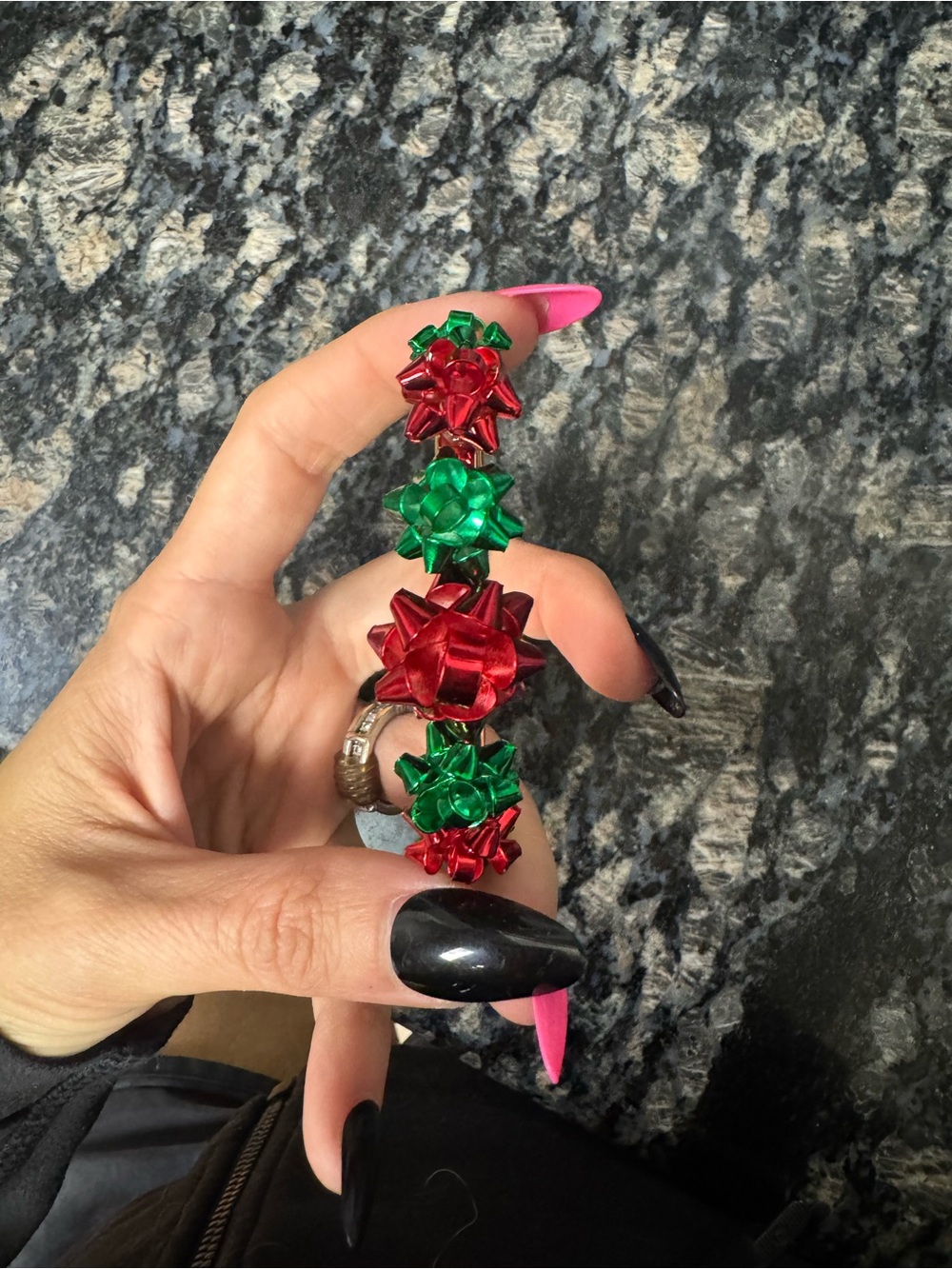 Betsey Johnson Red and Green Bow bangle